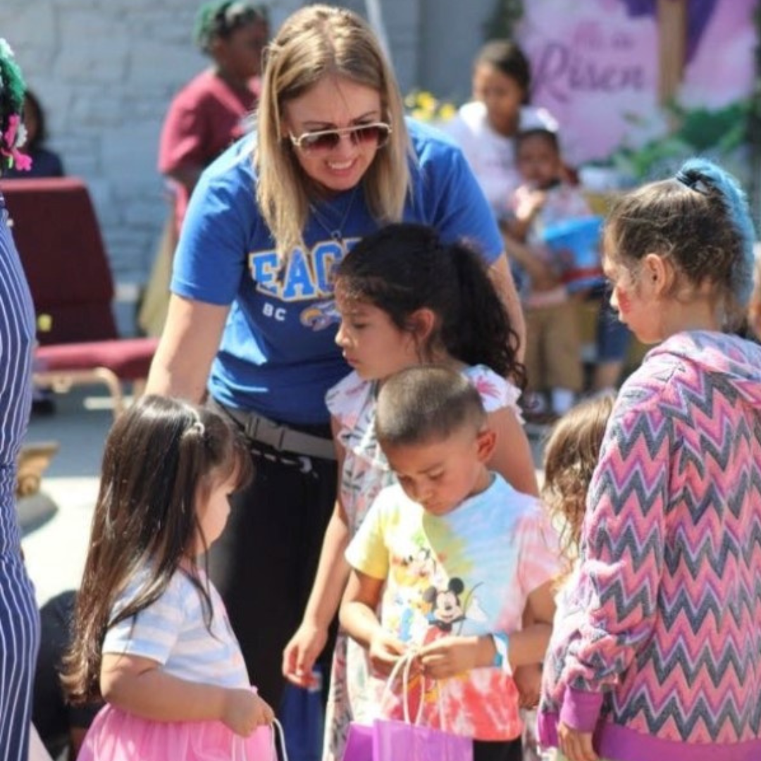 Children receive Ross donations distributed on Easter.