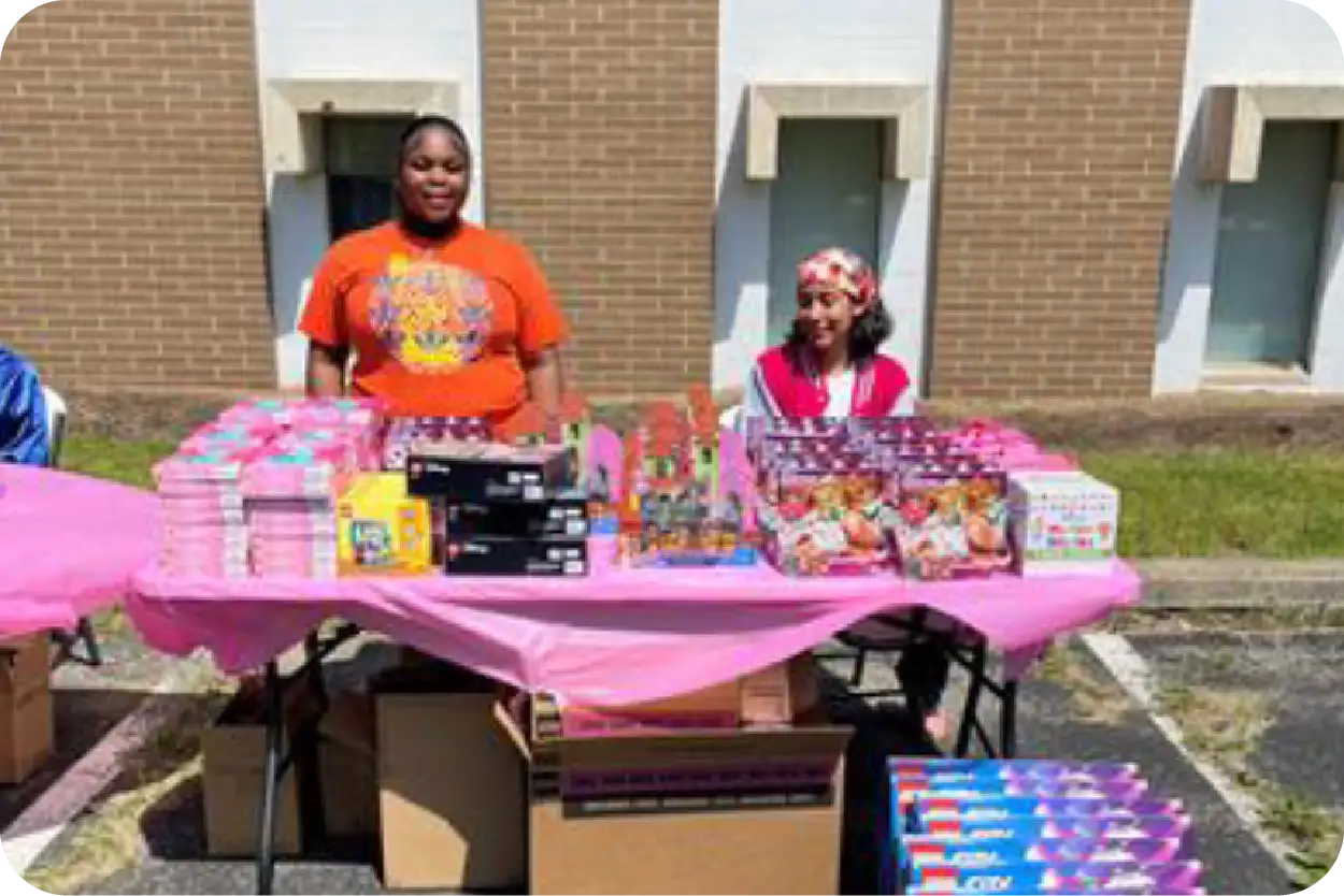 Toy distribution event in Grand Rapids.